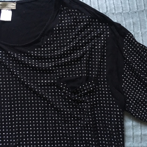 Moon Collection Black Studded Dolman Sleeve Top - Picture 8 of 8